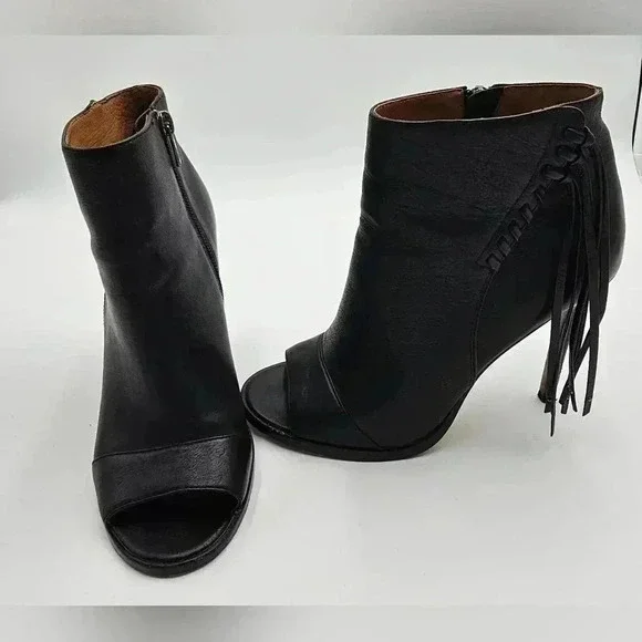 Coach Lolita Black Leather Bootie with Fringe Womens Size 6 - Picture 8 of 12
